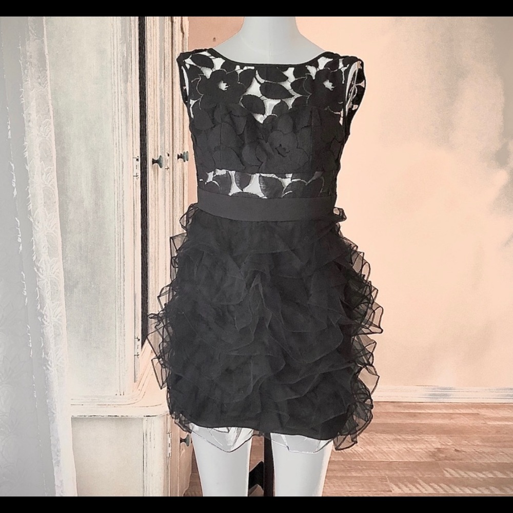 BCBGeneration Black Lace & Tulle Dress